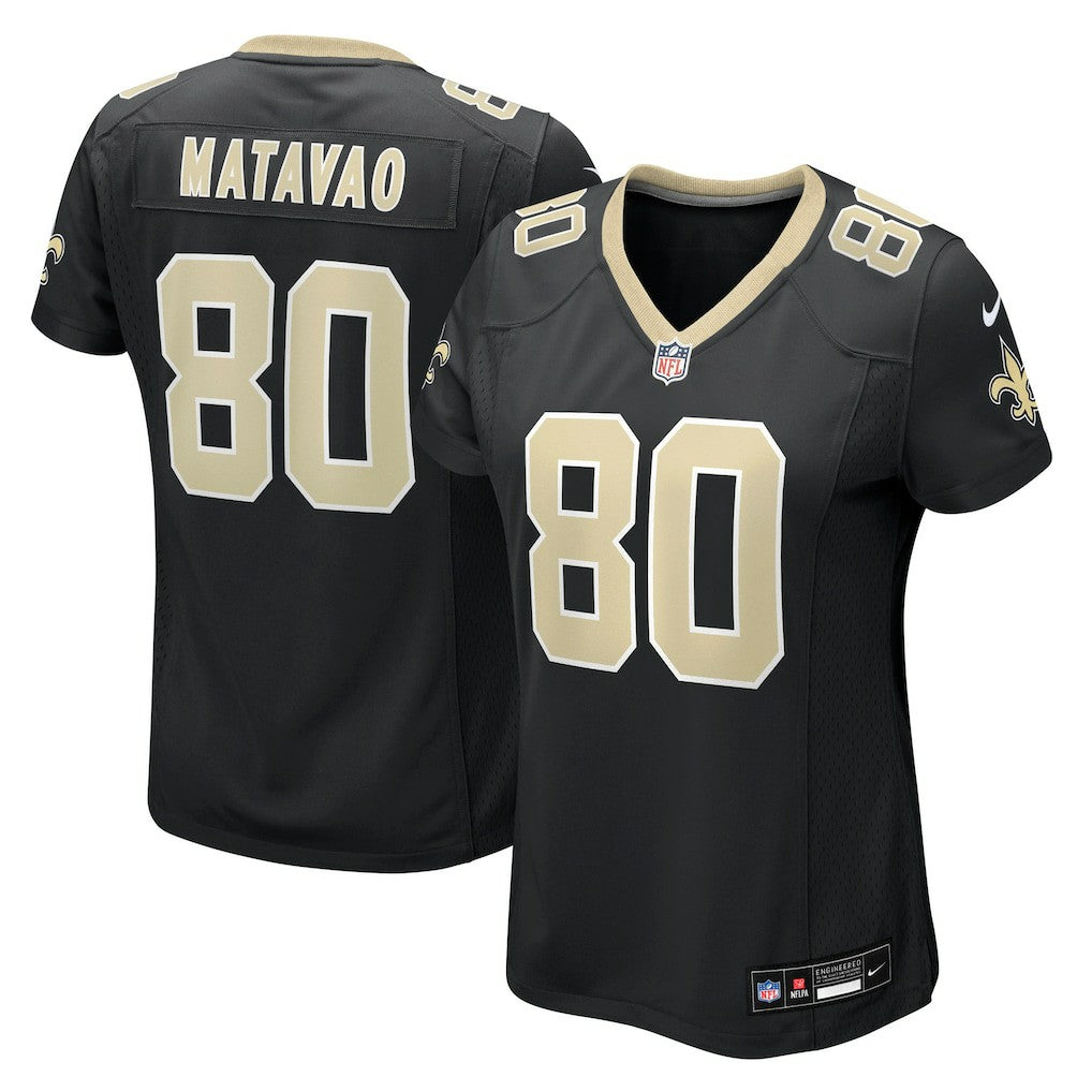 Moliki Matavao New Orleans Saints Women's Team Game Jersey - Black