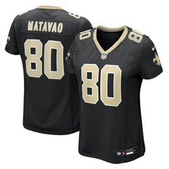 Moliki Matavao New Orleans Saints Women's Team Game Jersey - Black