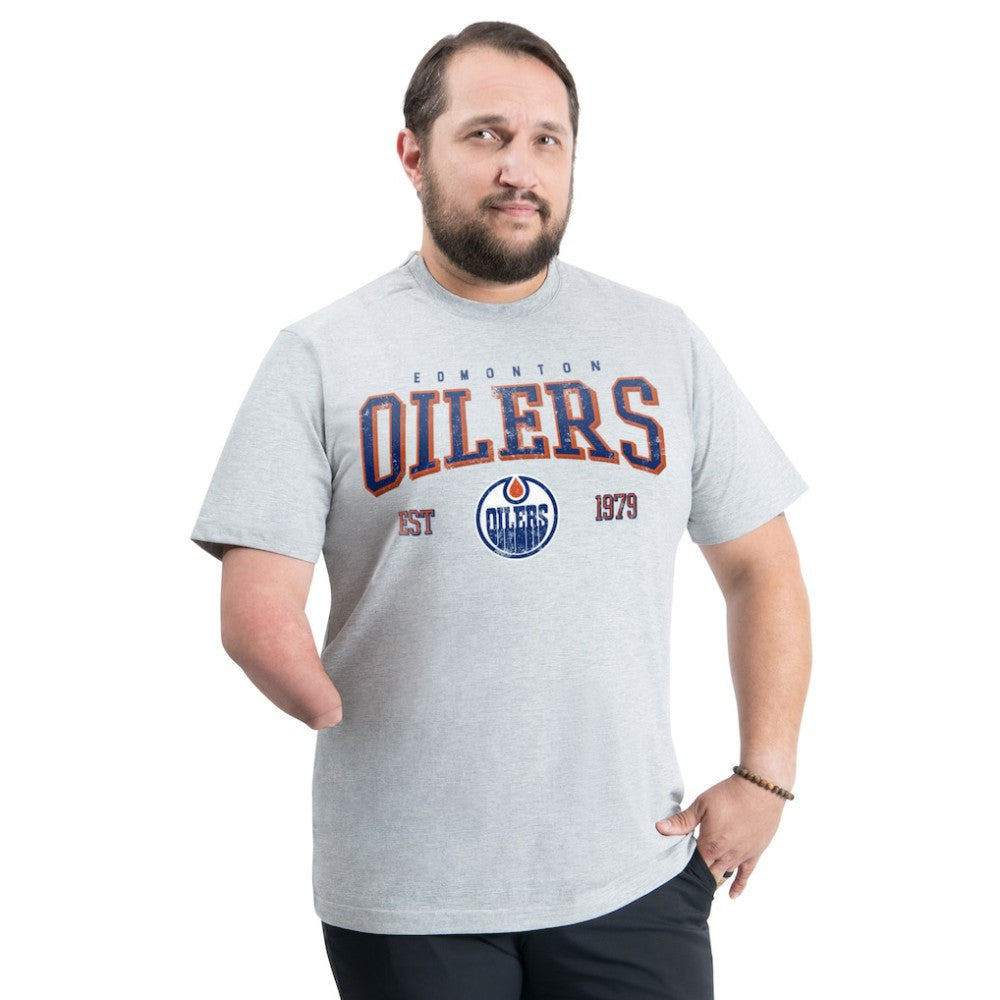 Edmonton Oilers G-III Sports by Carl Banks Adaptive Classic Team Graphic T-Shirt Gray