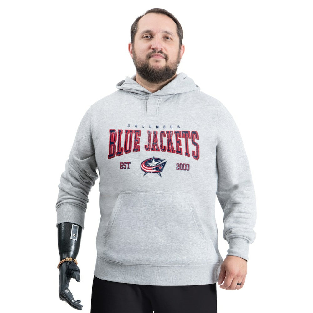 Columbus Blue Jackets G-III Sports by Carl Banks Adaptive Classic Team Spirit Fleece Hoodie Gray
