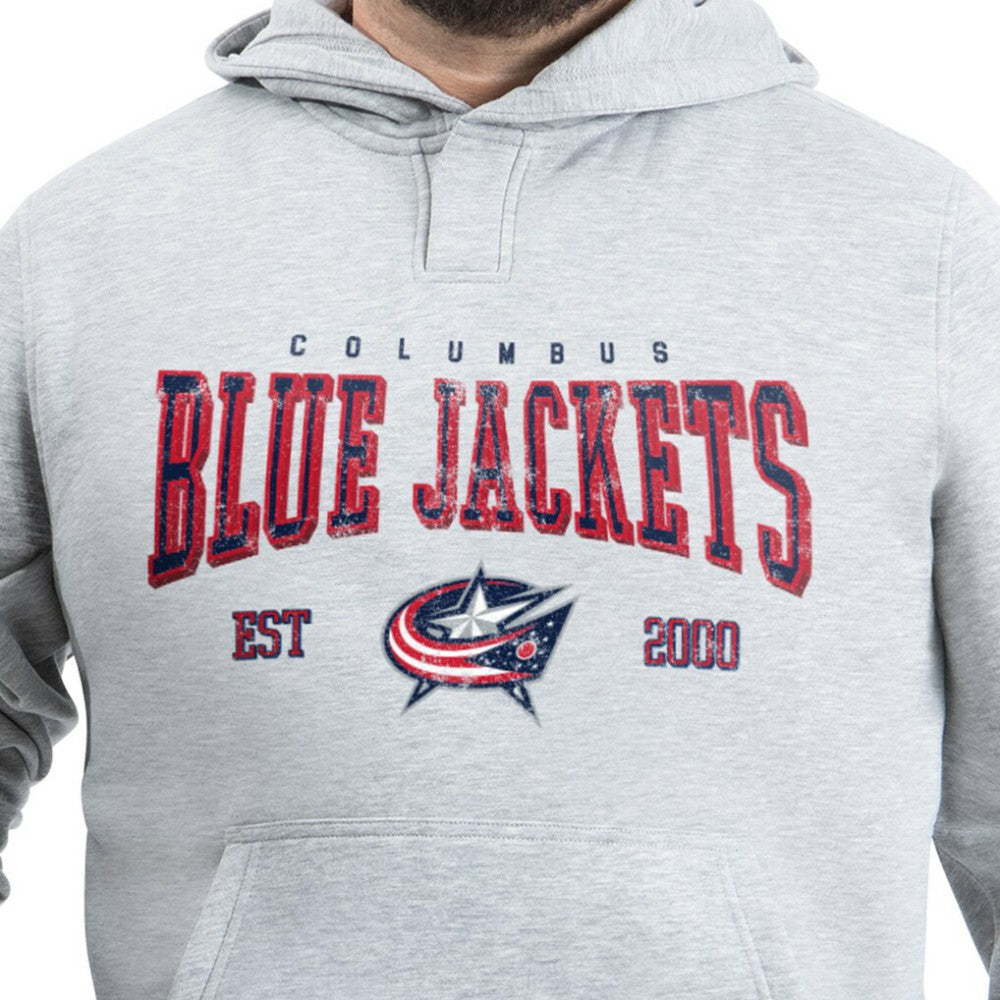 Columbus Blue Jackets G-III Sports by Carl Banks Adaptive Classic Team Spirit Fleece Hoodie Gray