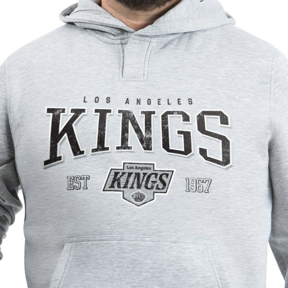Los Angeles Kings G-III Sports by Carl Banks Adaptive Classic Team Spirit Fleece Hoodie Gray