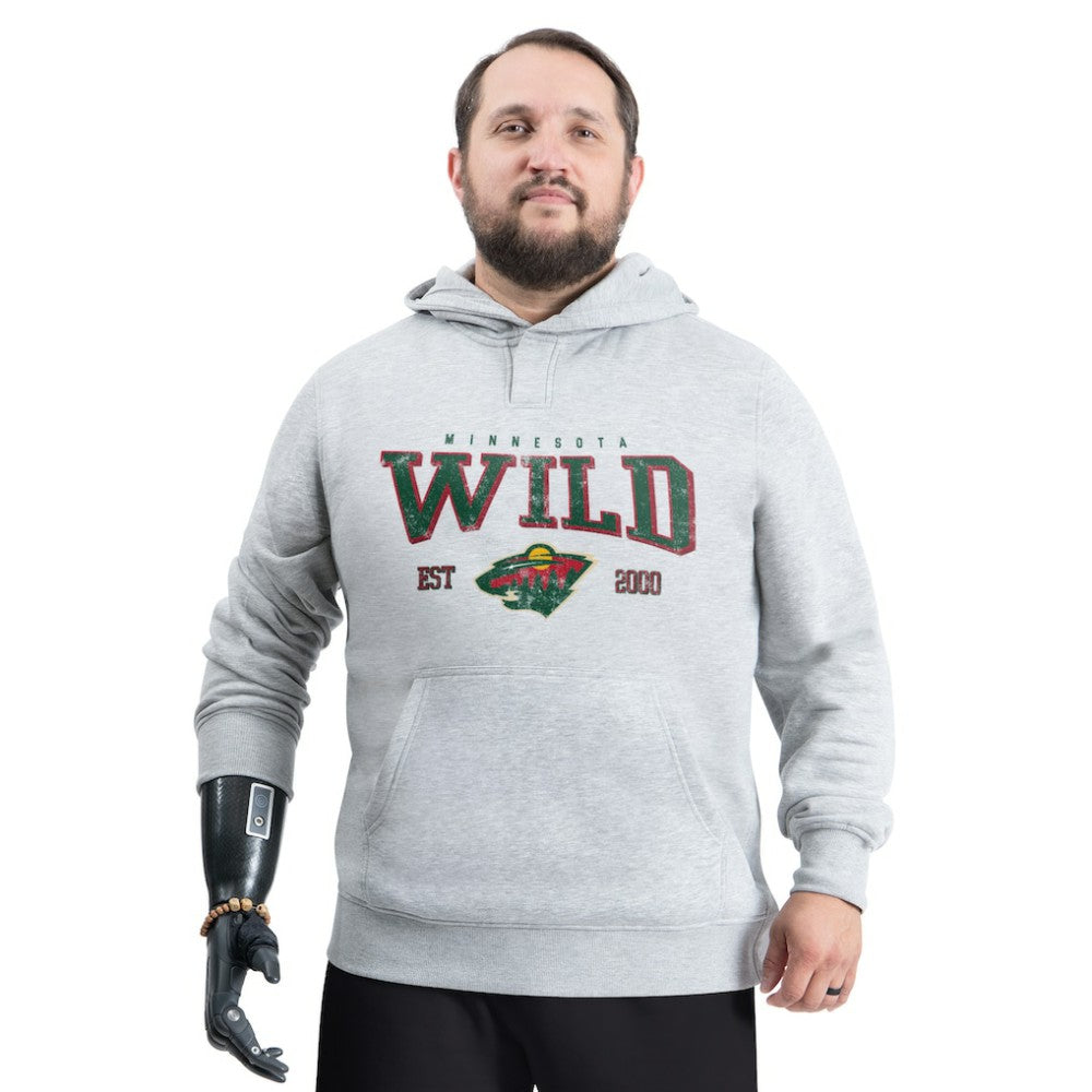 Minnesota Wild G-III Sports by Carl Banks Adaptive Classic Team Spirit Fleece Hoodie Gray