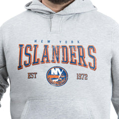 New York Islanders G-III Sports by Carl Banks Adaptive Classic Team Spirit Fleece Hoodie Gray