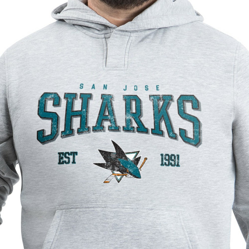 San Jose Sharks G-III Sports by Carl Banks Adaptive Classic Team Spirit Fleece Hoodie Gray