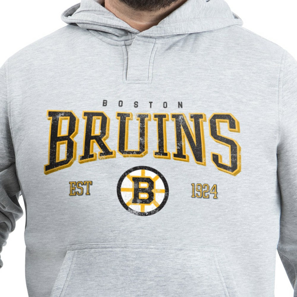Boston Bruins G-III Sports by Carl Banks Adaptive Classic Team Spirit Fleece Hoodie Gray