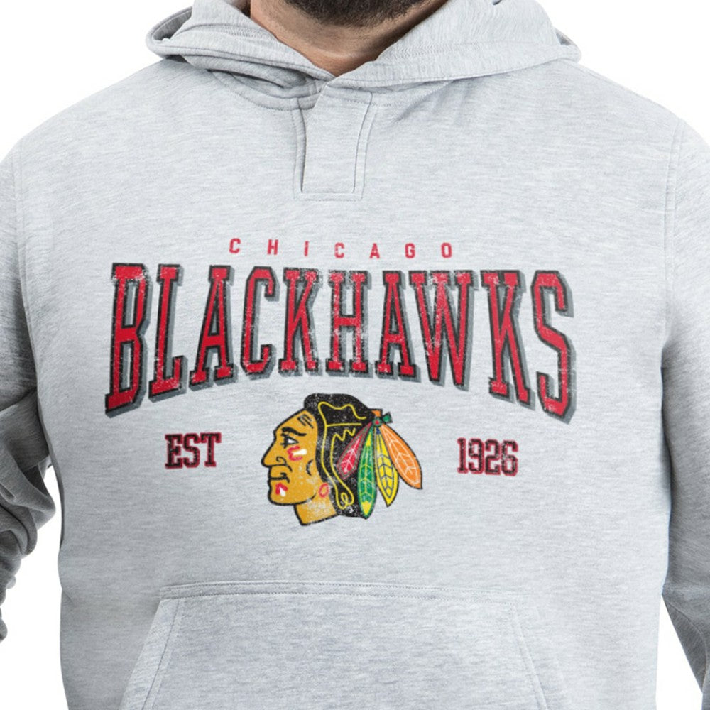 Chicago Blackhawks G-III Sports by Carl Banks Adaptive Classic Team Spirit Fleece Hoodie Gray