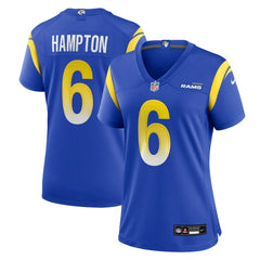 Nick Hampton Los Angeles Rams Women's Team Game Jersey - Royal