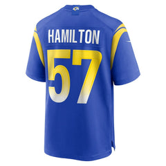 Ty Hamilton Los Angeles Rams Team Game Jersey - Royal