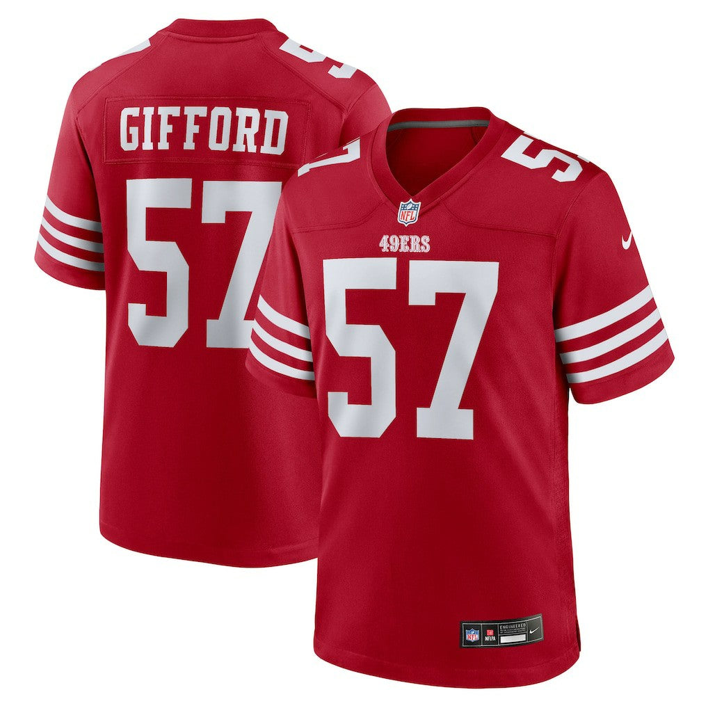 Luke Gifford San Francisco 49ers Team Game Jersey - Scarlet