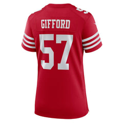 Luke Gifford San Francisco 49ers Women's Team Game Jersey - Scarlet