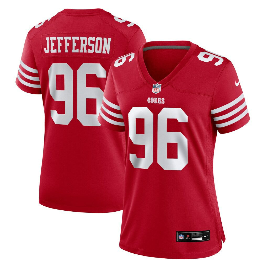 Jordan Jefferson San Francisco 49ers Women's Team Game Jersey - Scarlet