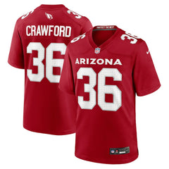 Kitan Crawford Arizona Cardinals Team Game Jersey - Cardinal