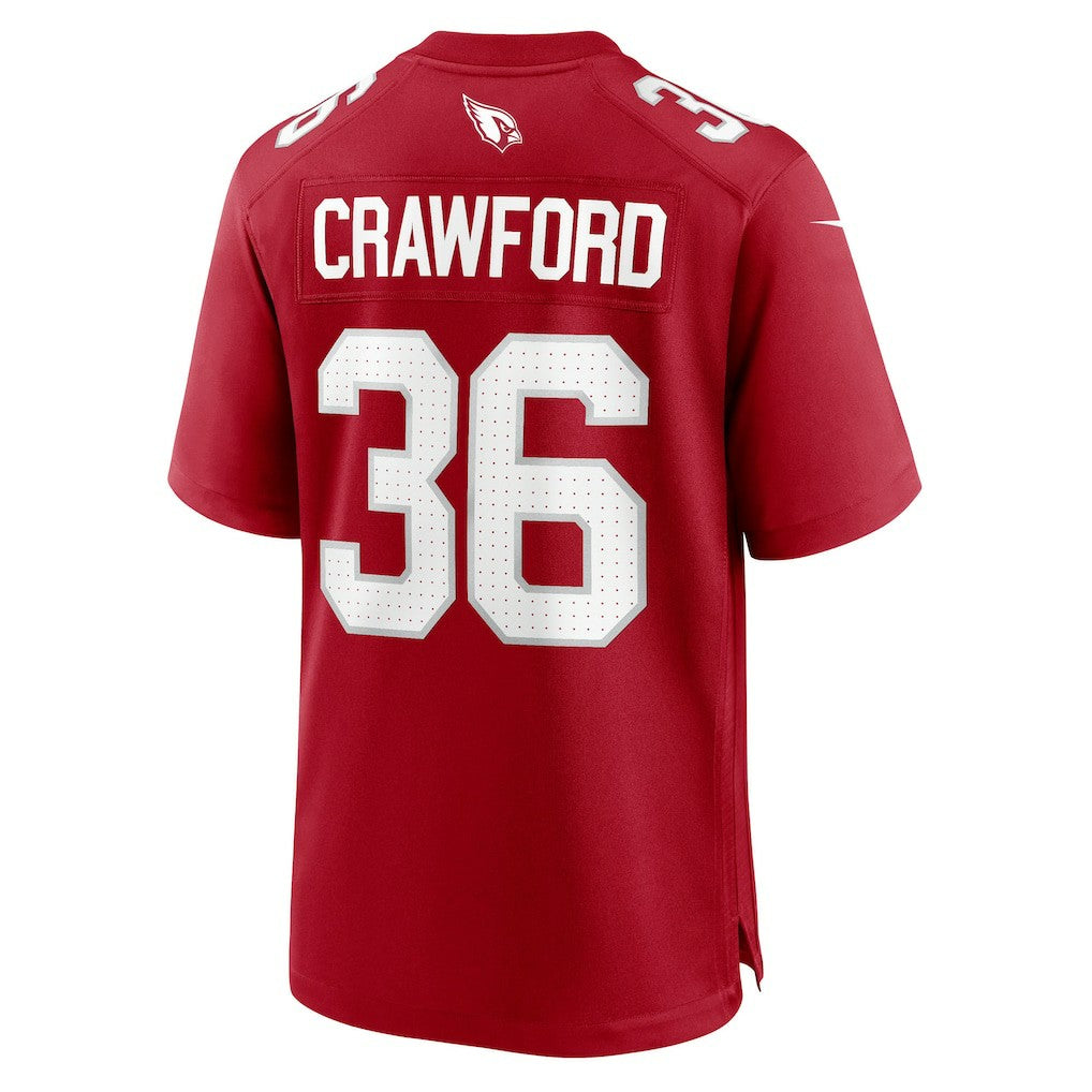 Kitan Crawford Arizona Cardinals Team Game Jersey - Cardinal