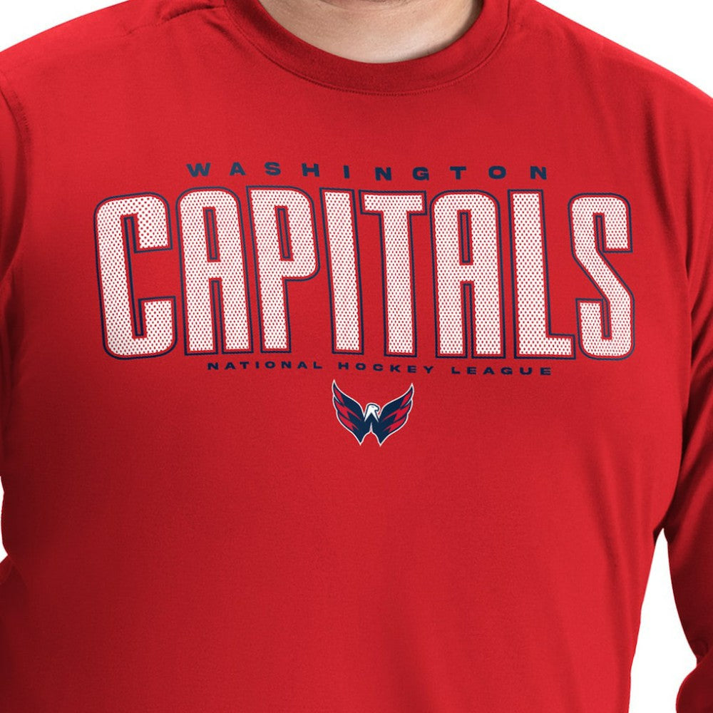 Washington Capitals G-III Sports by Carl Banks Adaptive Mesh Effect Long Sleeve T-Shirt Red