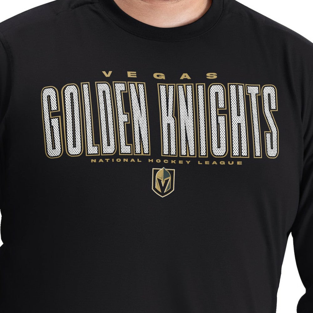 Vegas Golden Knights G-III Sports by Carl Banks Adaptive Mesh Effect Long Sleeve T-Shirt Black