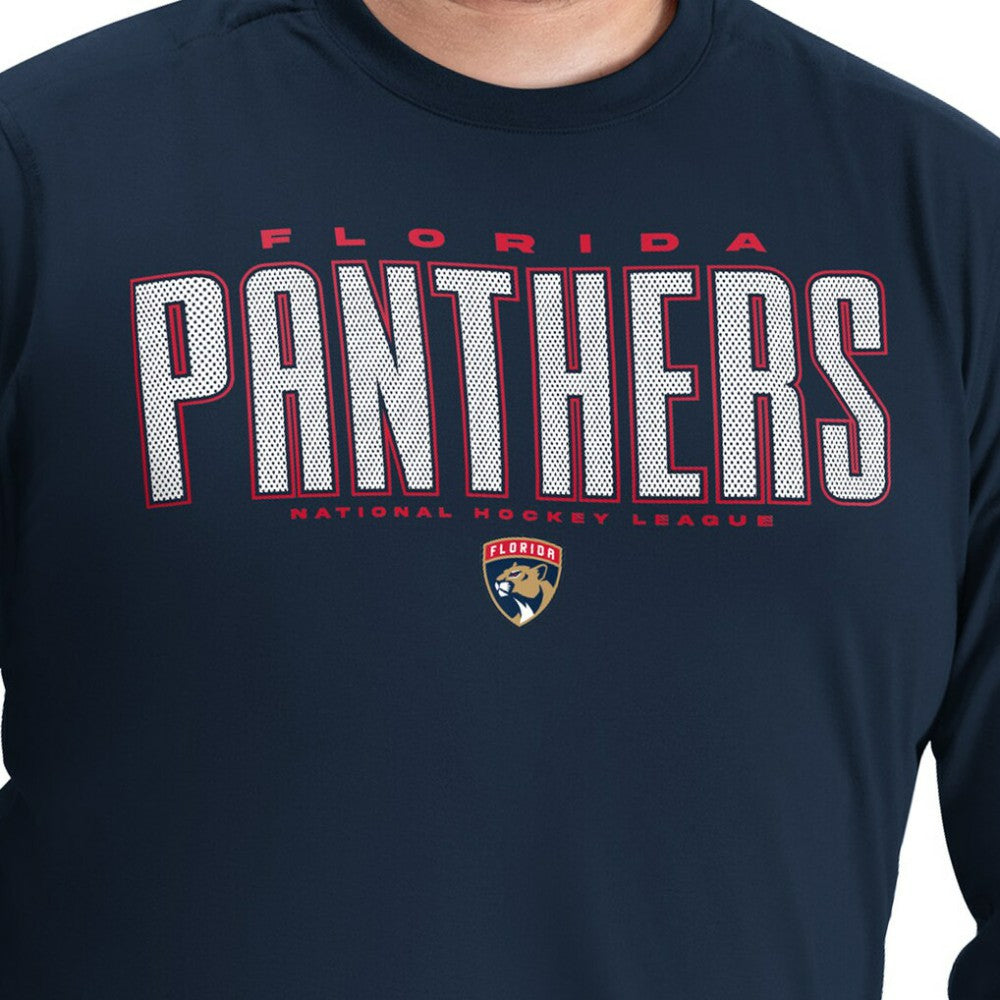 Florida Panthers G-III Sports by Carl Banks Adaptive Mesh Effect Long Sleeve T-Shirt Navy