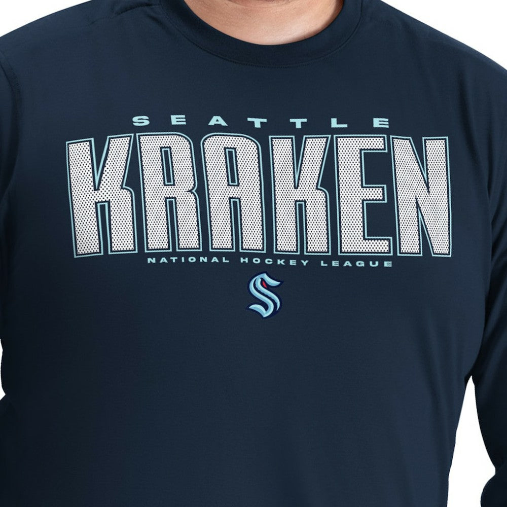 Seattle Kraken G-III Sports by Carl Banks Adaptive Mesh Effect Long Sleeve T-Shirt Deep Sea Blue