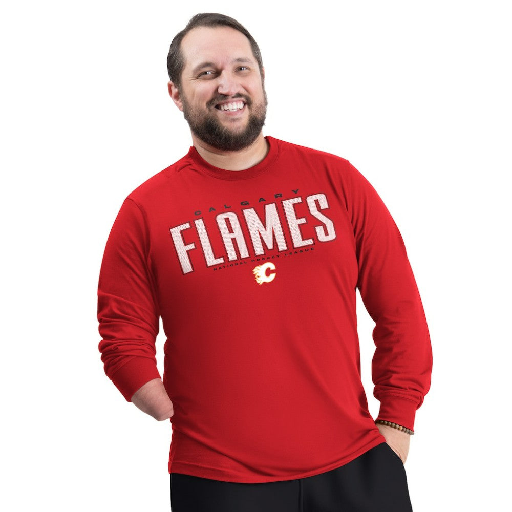 Calgary Flames G-III Sports by Carl Banks Adaptive Mesh Effect Long Sleeve T-Shirt Red