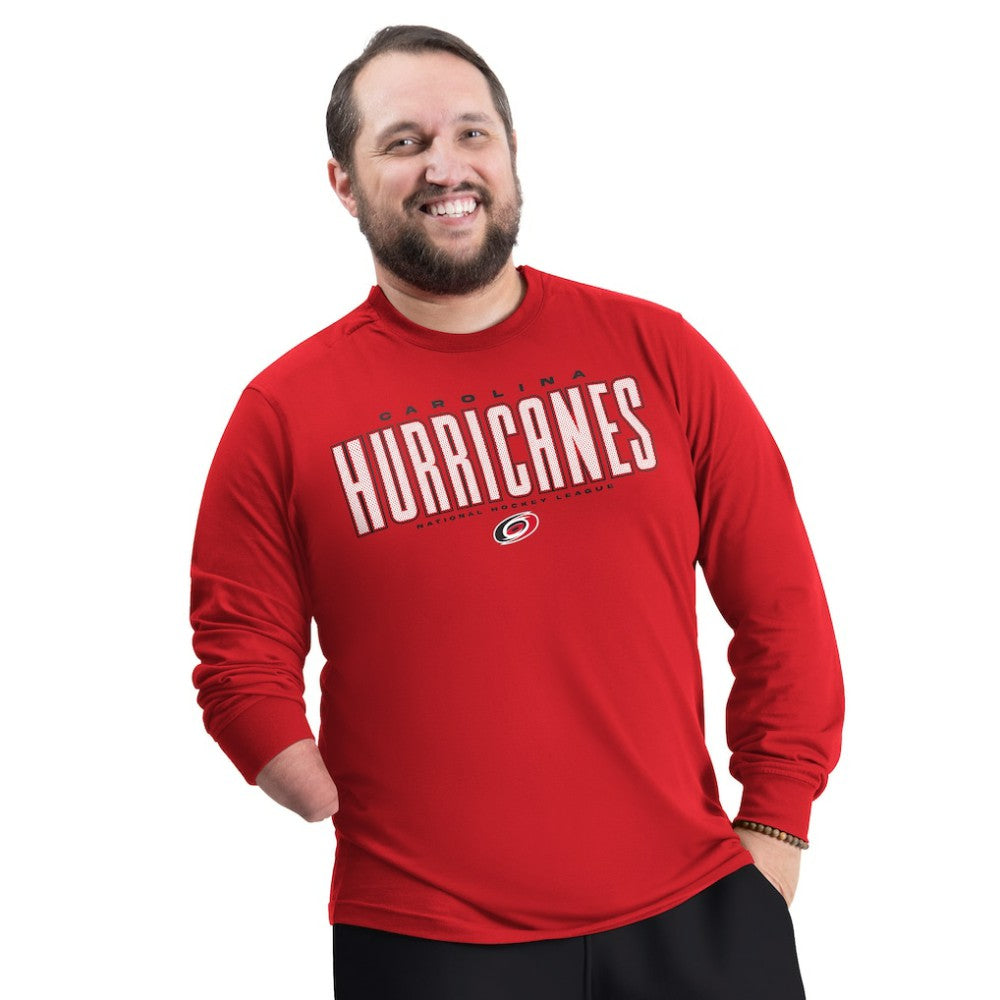 Carolina Hurricanes G-III Sports by Carl Banks Adaptive Mesh Effect Long Sleeve T-Shirt Red
