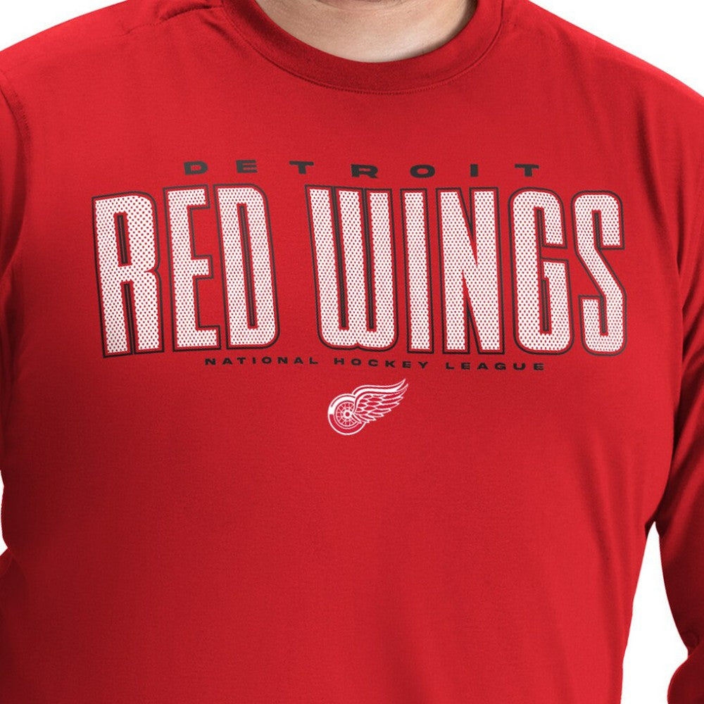 Detroit Red Wings G-III Sports by Carl Banks Adaptive Mesh Effect Long Sleeve T-Shirt Red