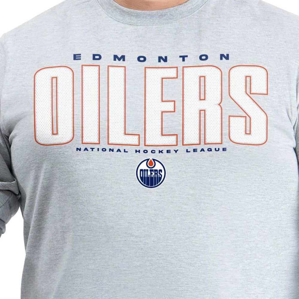 Edmonton Oilers G-III Sports by Carl Banks Adaptive Mesh Effect Long Sleeve T-Shirt Gray