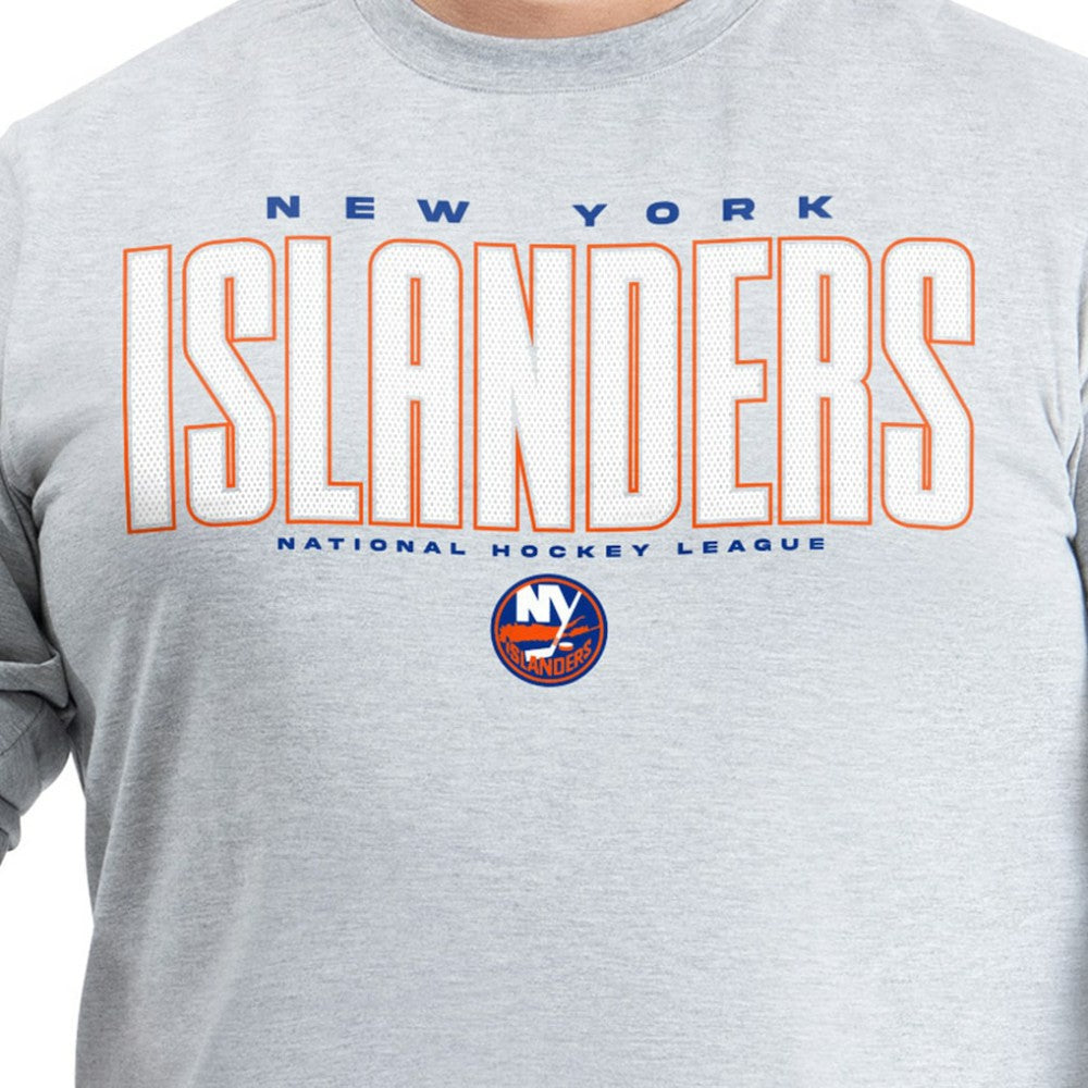 New York Islanders G-III Sports by Carl Banks Adaptive Mesh Effect Long Sleeve T-Shirt Gray