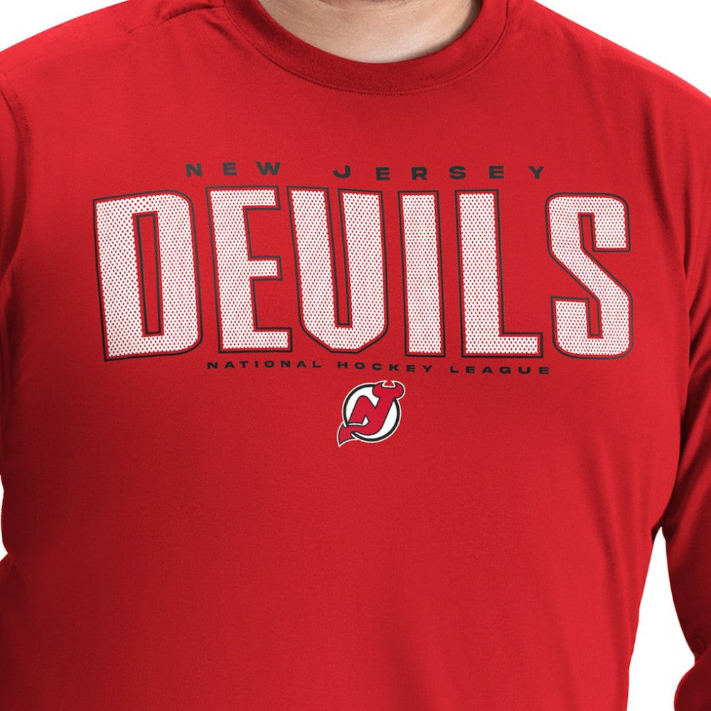 New Jersey Devils G-III Sports by Carl Banks Adaptive Mesh Effect Long Sleeve T-Shirt Red