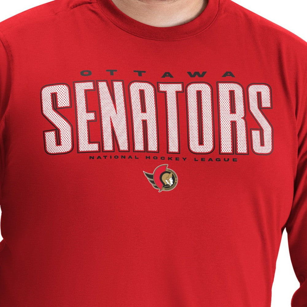 Ottawa Senators G-III Sports by Carl Banks Adaptive Mesh Effect Long Sleeve T-Shirt Red