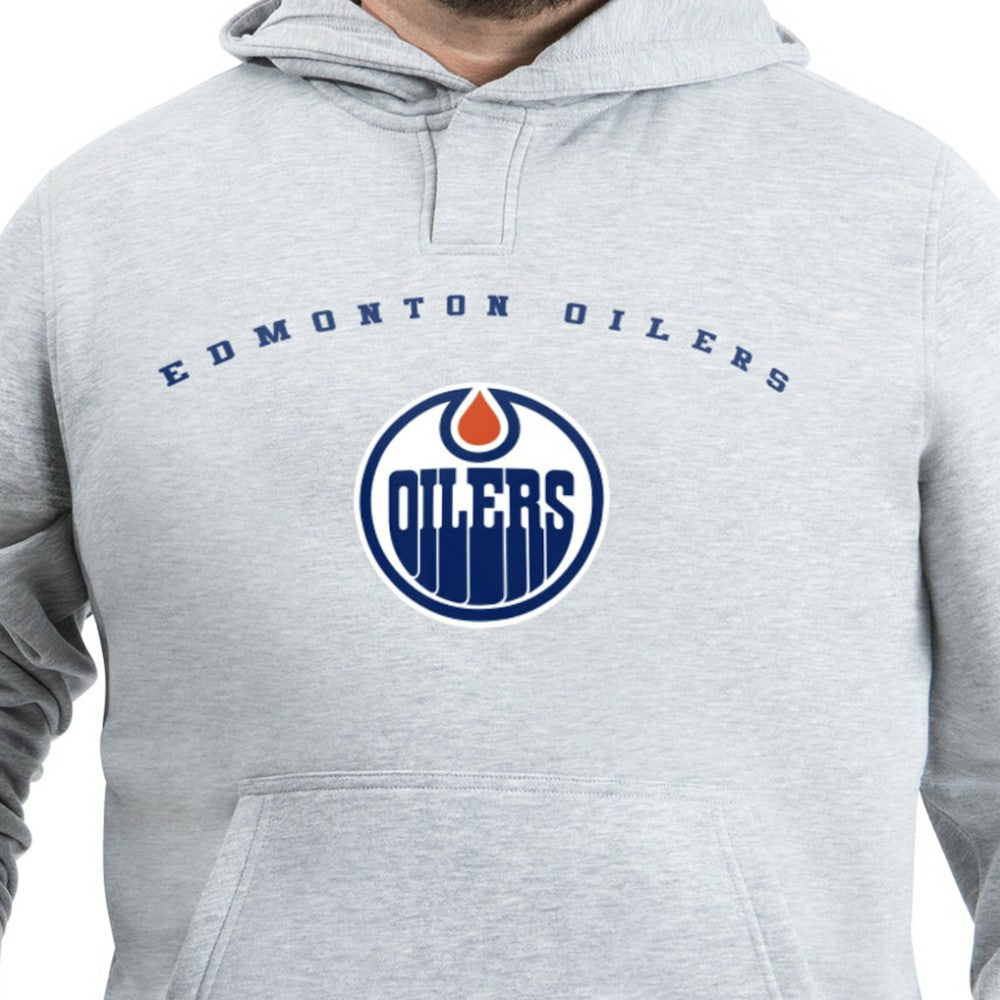 Edmonton Oilers G-III Sports by Carl Banks Adaptive Classic Team Arc Fleece Hoodie Gray