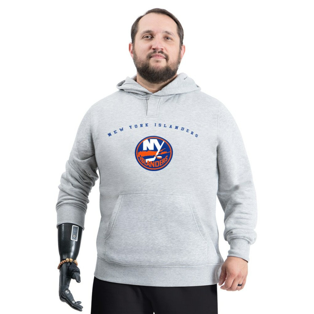 New York Islanders G-III Sports by Carl Banks Adaptive Classic Team Arc Fleece Hoodie Gray