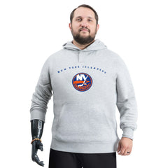 New York Islanders G-III Sports by Carl Banks Adaptive Classic Team Arc Fleece Hoodie Gray