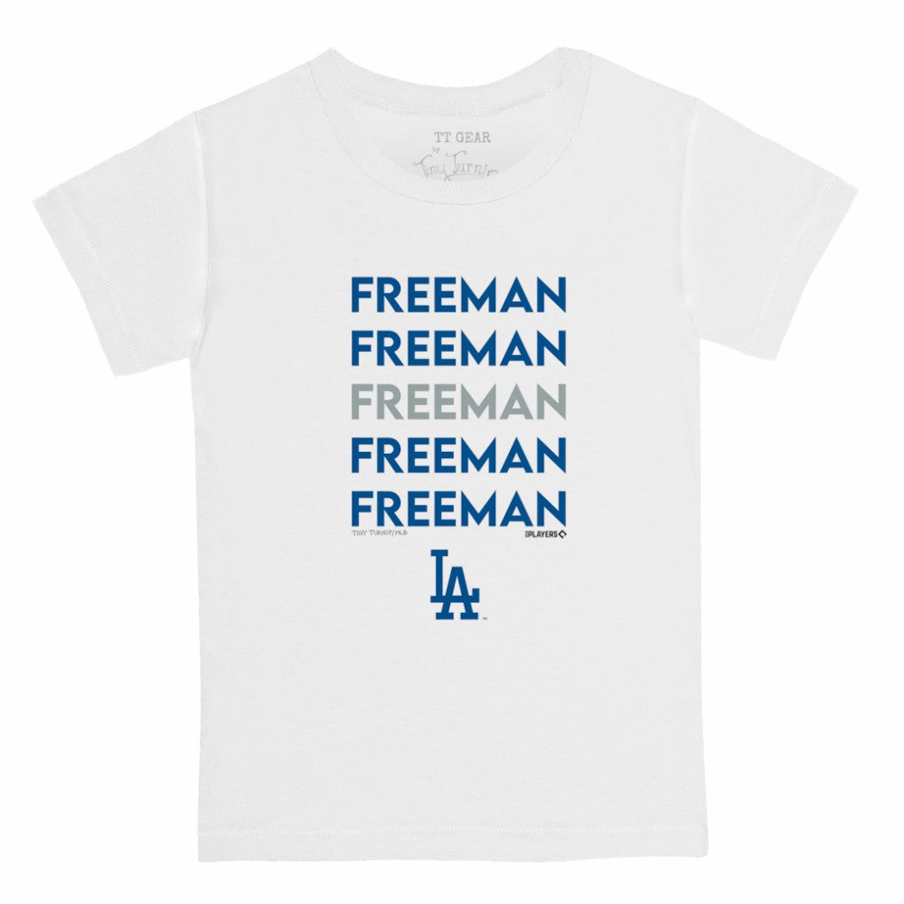 Freddie Freeman Los Angeles Dodgers Tiny Turnip Youth Stacked Graphic T-Shirt White