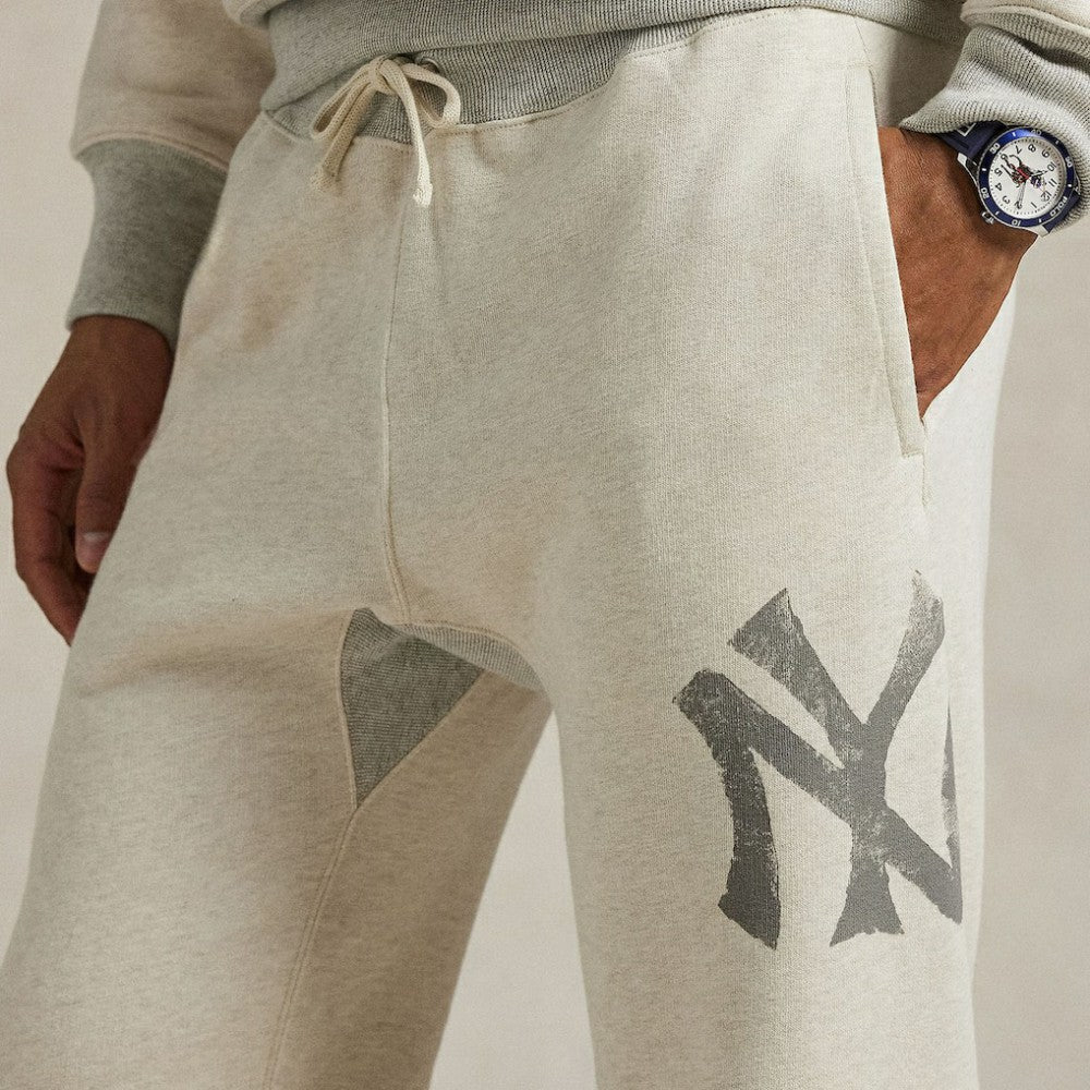 Yankees Polo Ralph Lauren Vintage Fleece Sweatpants Cream
