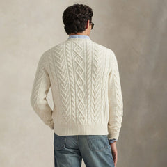 New York Yankees Polo Ralph Lauren Wool-Alpaca Sweater Cream