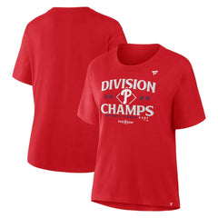 Philadelphia Phillies Women's 2025 NL East Division Champions Locker Room Plus Size T-Shirt Red