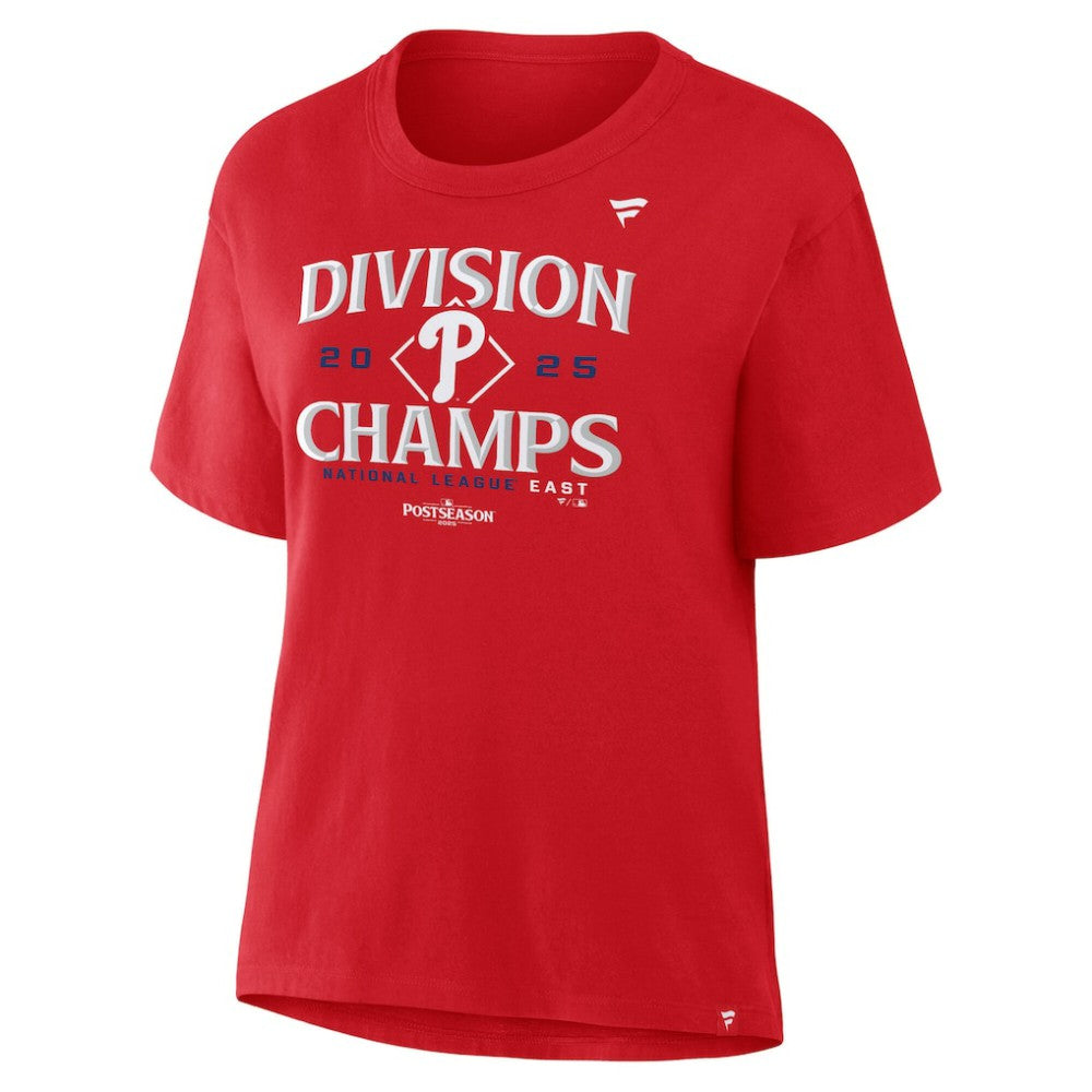 Philadelphia Phillies Women's 2025 NL East Division Champions Locker Room Plus Size T-Shirt Red