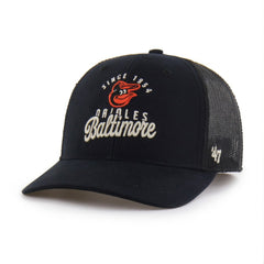 Baltimore Orioles Pitstop Trucker Adjustable Hat Black | 47 brand