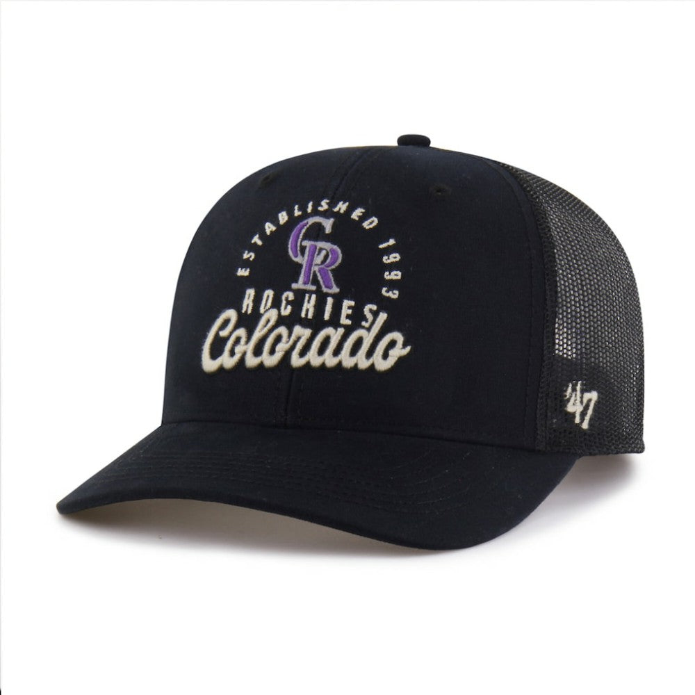 Colorado Rockies Pitstop Trucker Adjustable Hat Black | 47 brand