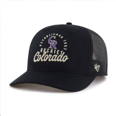 Colorado Rockies Pitstop Trucker Adjustable Hat Black | 47 brand