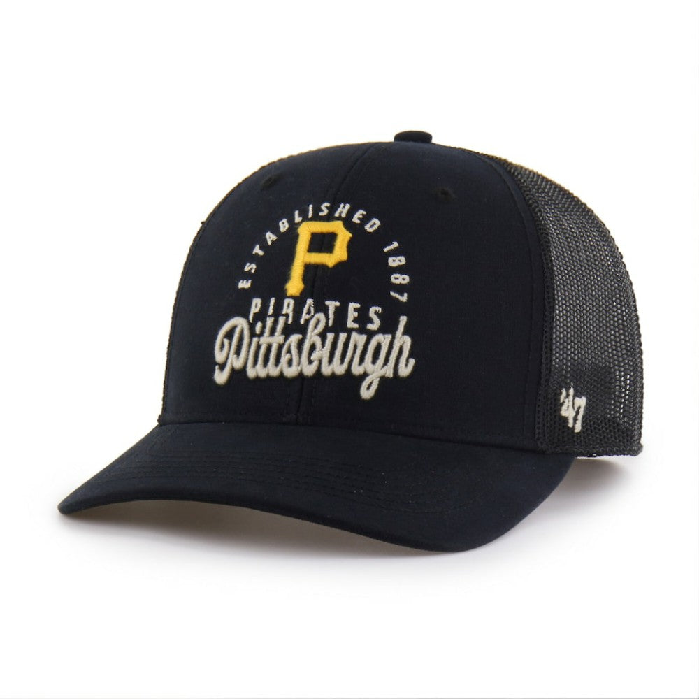 Pittsburgh Pirates Pitstop Trucker Adjustable Hat Black | 47 brand