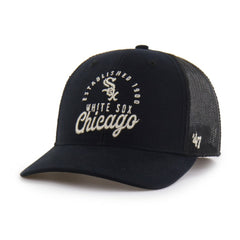 Chicago White Sox Pitstop Trucker Adjustable Hat Black | 47 brand