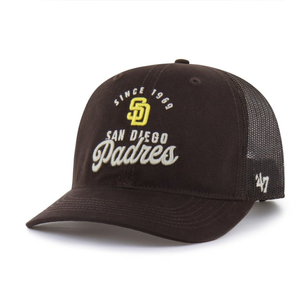 San Diego Padres Pitstop Trucker Adjustable Hat Brown | 47 brand