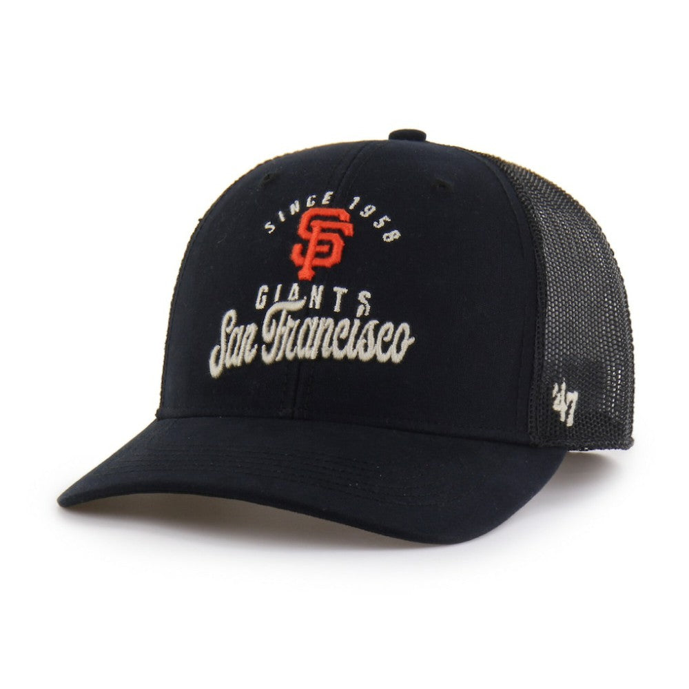 San Francisco Giants Pitstop Trucker Adjustable Hat Black | 47 brand