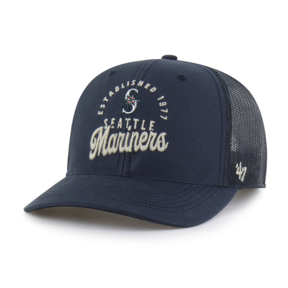 Seattle Mariners Pitstop Trucker Adjustable Hat Navy | 47 brand