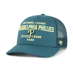 Philadelphia Phillies Contemporary Hitch Adjustable Trucker Hat Teal | 47 brand