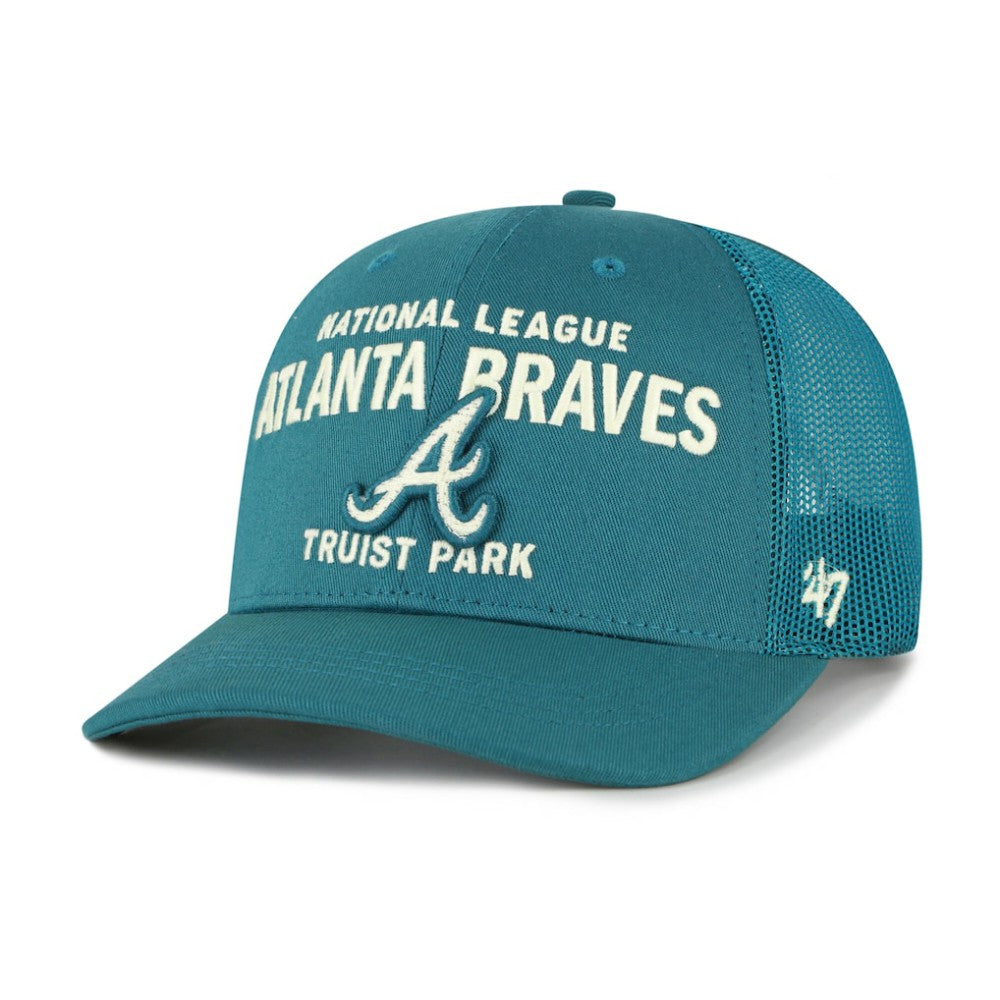 Atlanta Braves Contemporary Hitch Adjustable Trucker Hat Teal | 47 brand