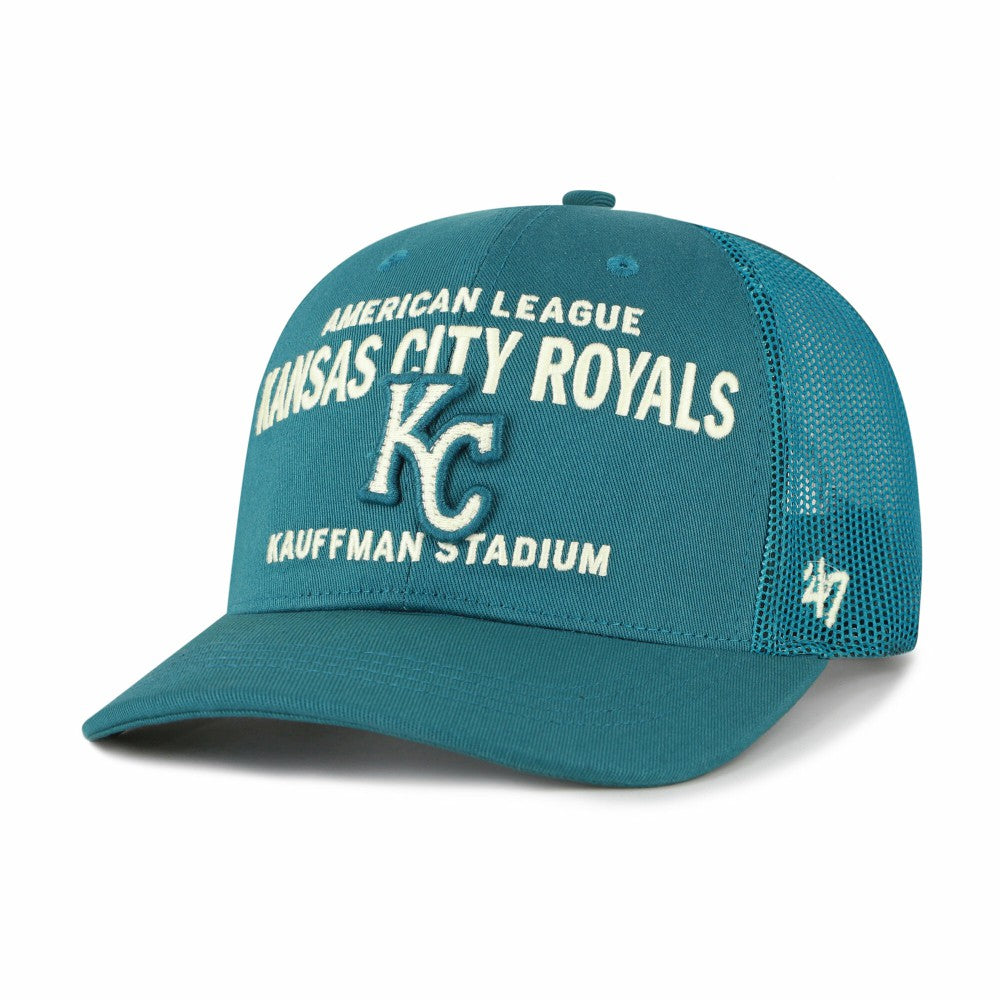 Kansas City Royals Contemporary Hitch Adjustable Trucker Hat Teal | 47 brand