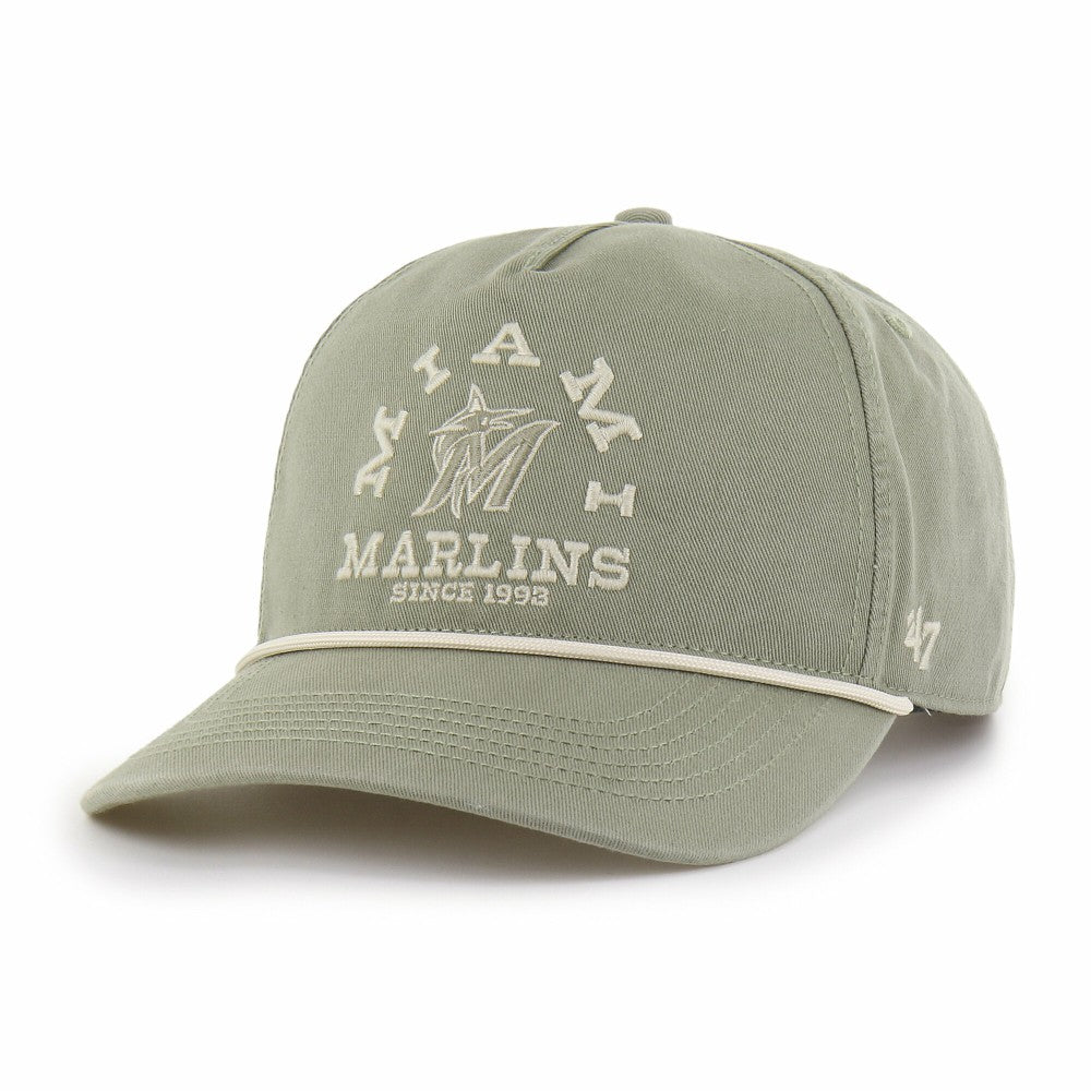 Miami Marlins Canyon Ranchero Hitch Adjustable Hat Olive | 47 brand