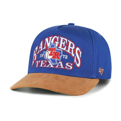 Texas Rangers Cooperstown Break Wood Suede Hitch Adjustable Hat Royal/Brown | 47 brand